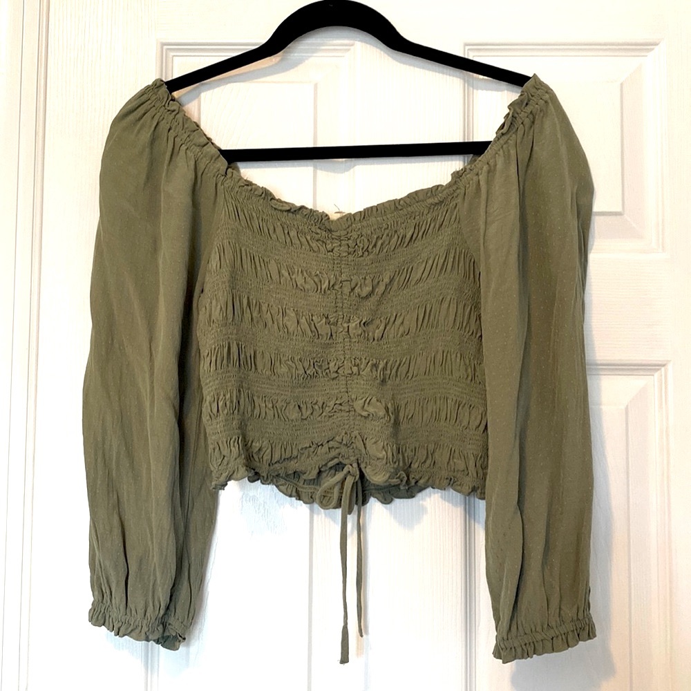 off shoulder olive green size medium